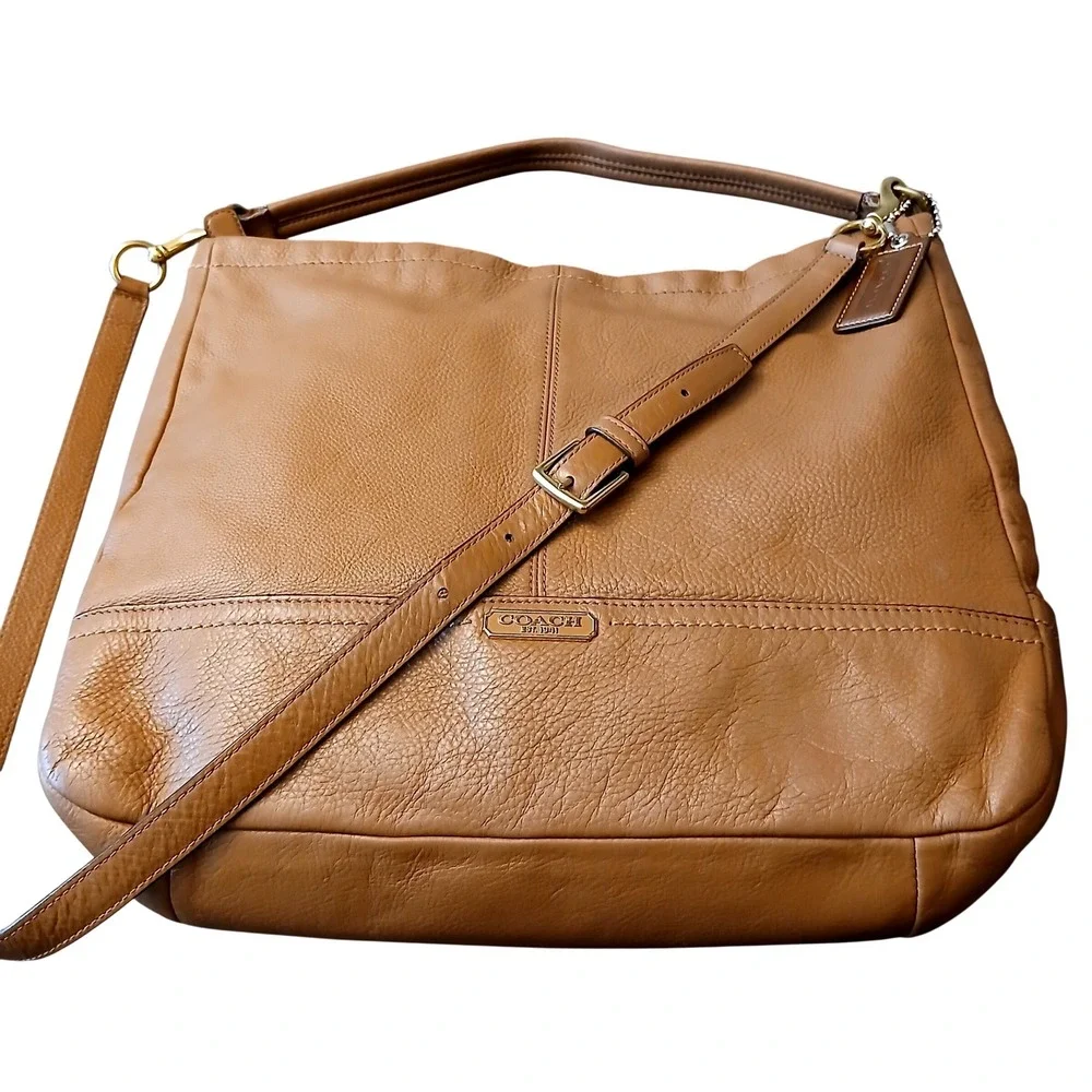 Coach Leather Hobo Shoulder/H Bag Tan Gold‎ Creed E1373-F23293 - Designer #1487